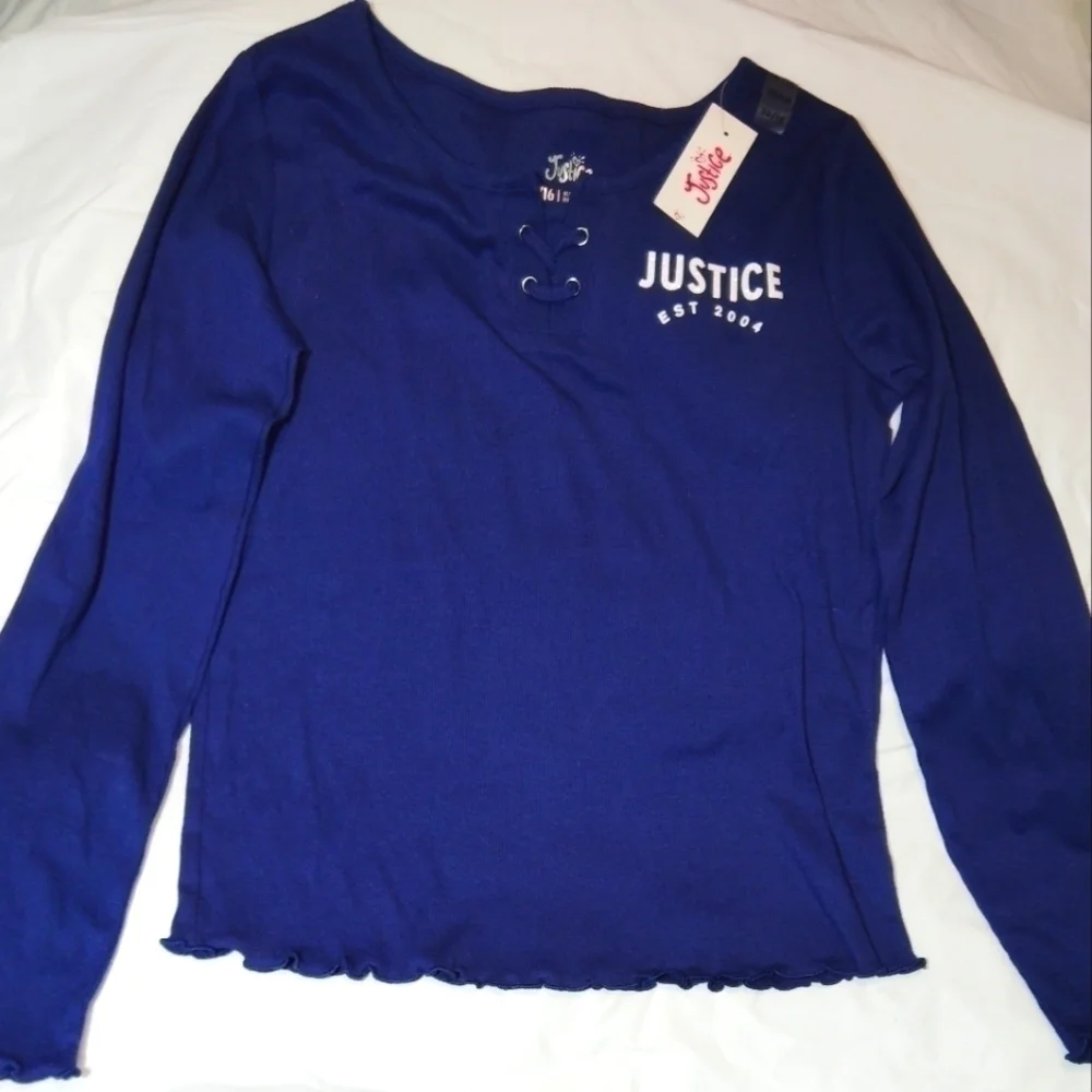 Justice Est. 2004 Ribbed Long Sleeve Shirt- 14/16